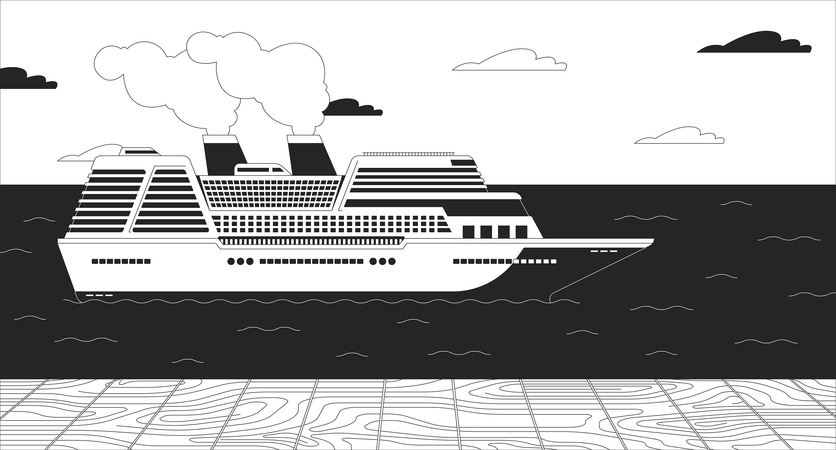 Muelle de cruceros  Ilustración