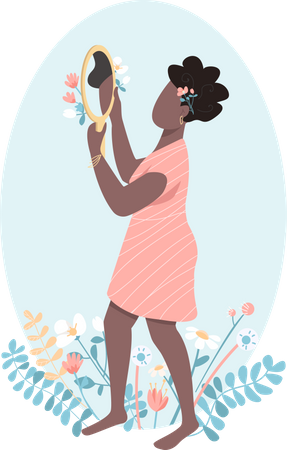 Amor propio de la mujer africana  Ilustración