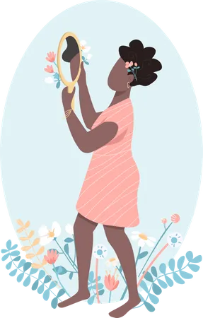 Amor propio de la mujer africana  Ilustración