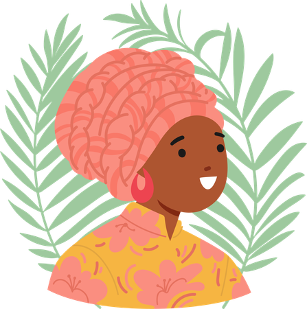 Mujer africana con mirada cautivadora  Ilustración