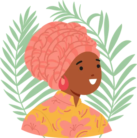 Mujer africana con mirada cautivadora  Ilustración