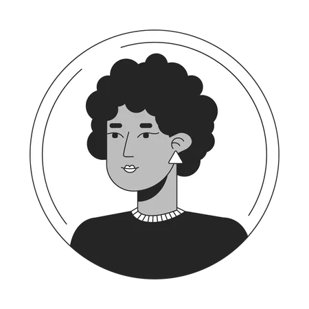 Mujer afro de pelo oscuro  Ilustración