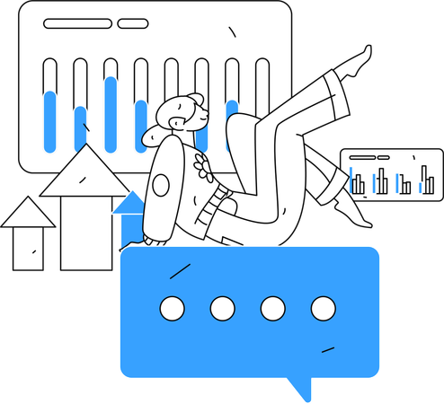 Mujer analizando datos  Illustration