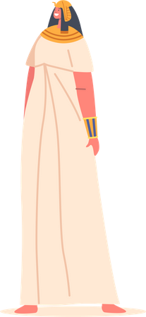 Mujer del antiguo Egipto usa vestido largo de lino  Ilustración