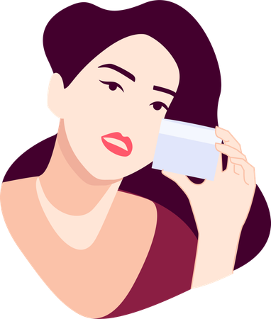 La mujer aplica crema facial  Ilustración