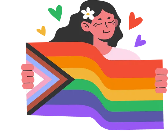 Mujer apoya a comunidad homosexual  Ilustración