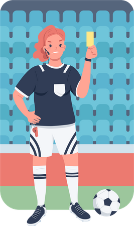 Árbitro de fútbol mujer  Ilustración