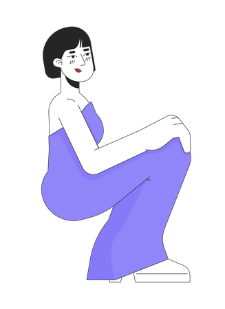 Mujer asiática  Ilustración