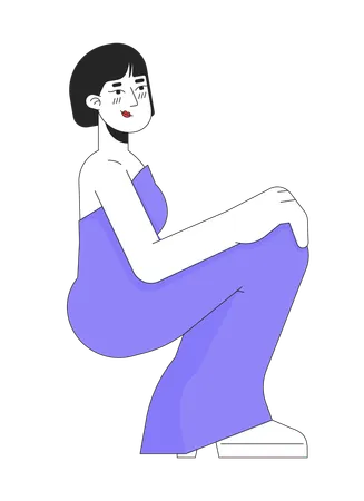 Mujer asiática  Ilustración