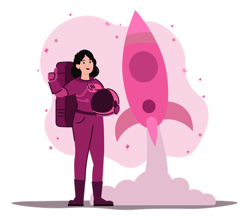 Mujer astronauta  Ilustración