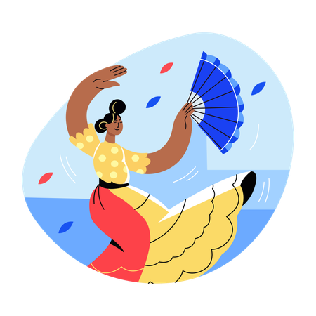 Mujer bailando flamenco  Illustration