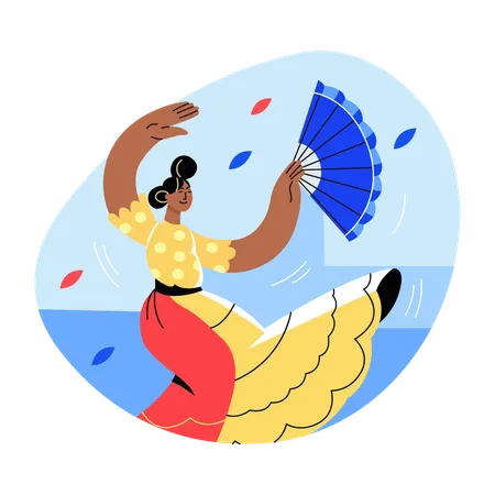 Mujer bailando flamenco  Illustration