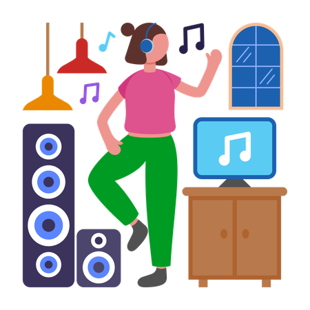 Mujer haciendo baile Zumba  Ilustración