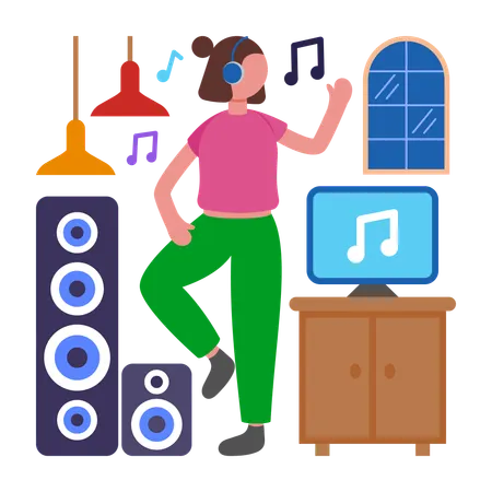 Mujer haciendo baile Zumba  Ilustración