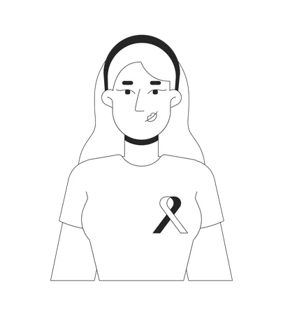 Mujer blanca promoviendo la concienciación sobre el cáncer de mama  Ilustración