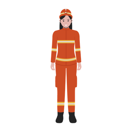 Mujer bombero  Ilustración