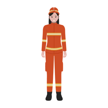 Mujer bombero  Ilustración