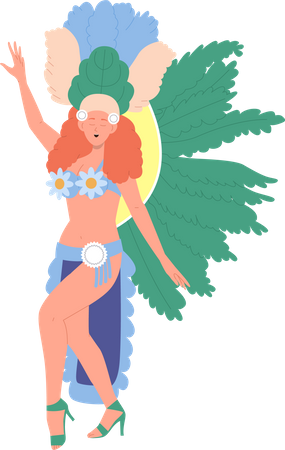 Bailarina de samba brasileña  Ilustración