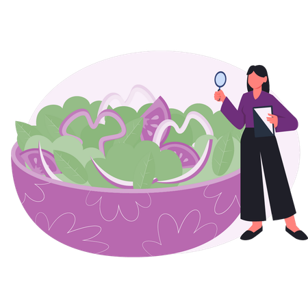 Mujer buscando comida  Ilustración