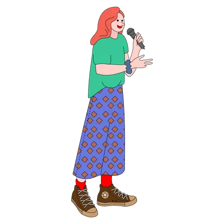 Mujer cantando  Ilustración