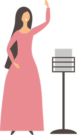Mujer cantando una canción  Ilustración