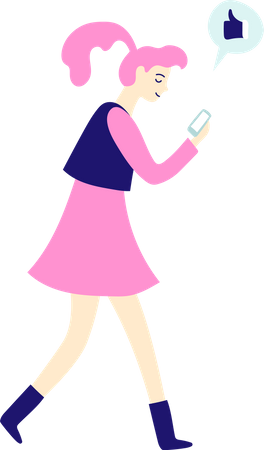 Mujer charlando en videollamada  Ilustración