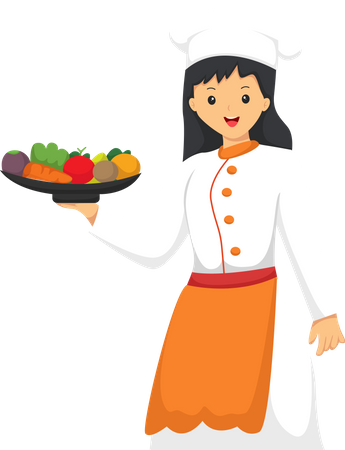 Mujer cocinera  Ilustración