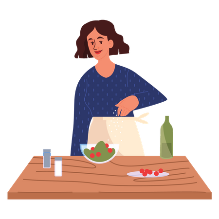 Cocina femenina  Ilustración