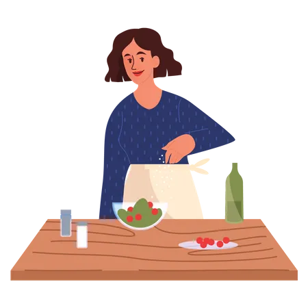 Cocina femenina  Ilustración