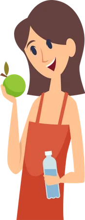 Mujer comiendo fruta  Ilustración