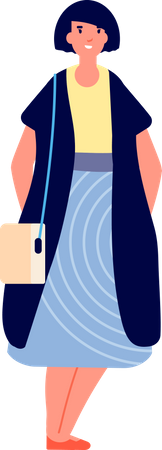 Mujer con bolso  Ilustración