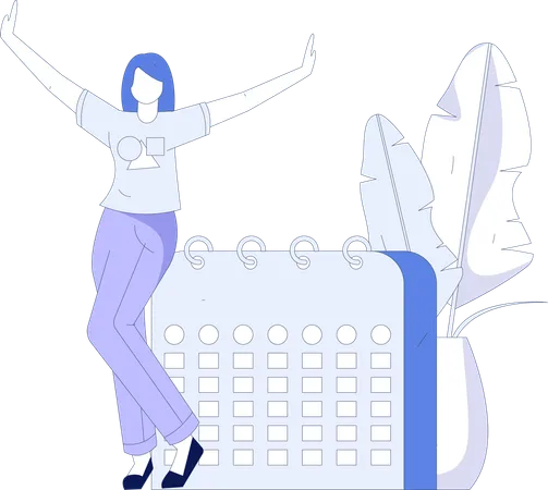 Mujer con calendario  Illustration