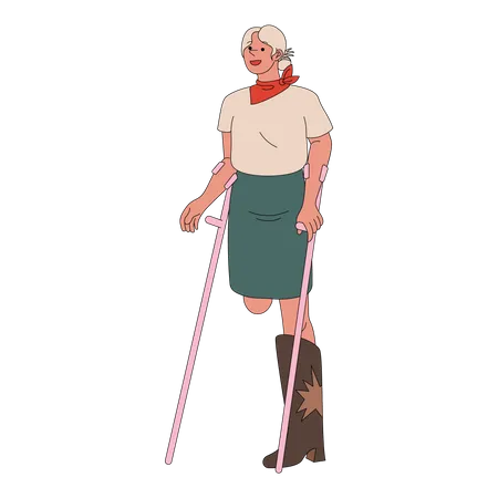 Mujer con discapacidad en las piernas  Ilustración