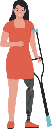Mujer con discapacidad  Ilustración