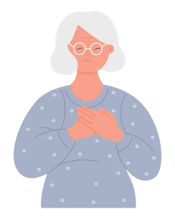 Mujer con dolor de corazon  Ilustración