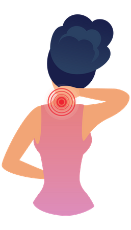Mujer con dolor de espalda  Ilustración