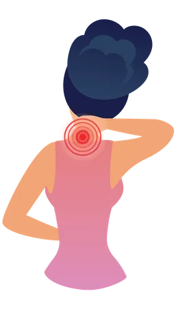 Mujer con dolor de espalda  Ilustración