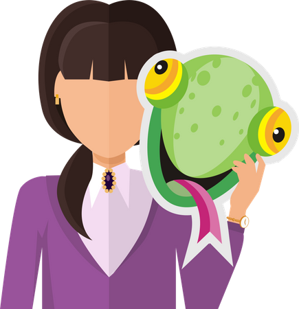 Mujer con máscara de camaleón Vector de diseño plano  Ilustración