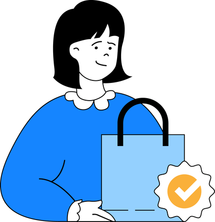 Mujer con orden de compras  Illustration