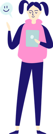 Mujer con tableta  Ilustración