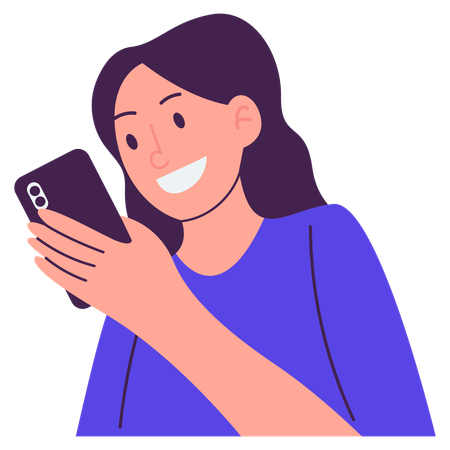 Mujer con telefono  Ilustración