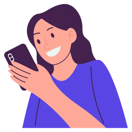 Mujer con telefono  Ilustración