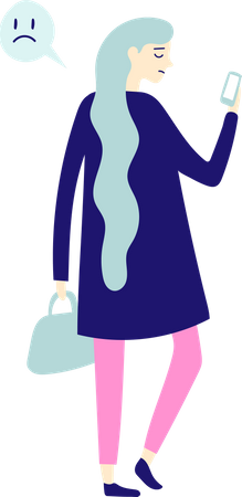 Mujer con teléfono inteligente  Ilustración