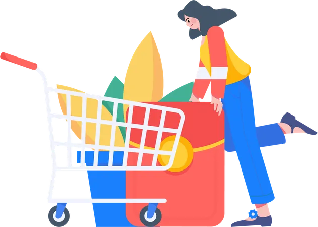 Mujer con vale de compras  Illustration