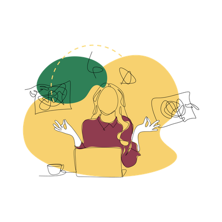 Mujer confundida  Ilustración
