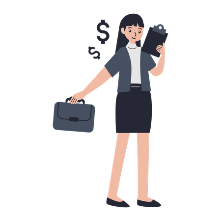 Consultora financiera femenina  Ilustración