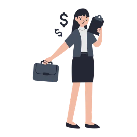 Consultora financiera femenina  Ilustración