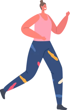Mujer corriendo en competición deportiva  Ilustración
