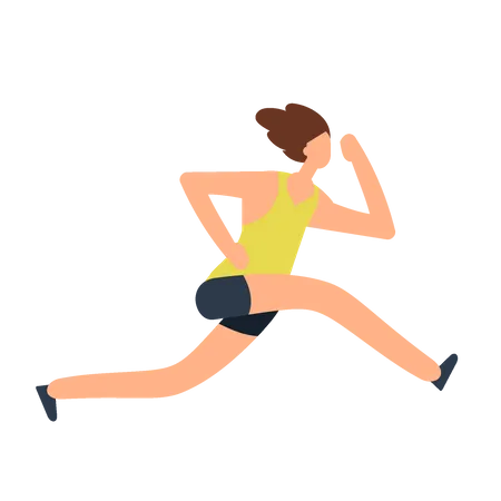 Mujer corriendo rápido  Ilustración