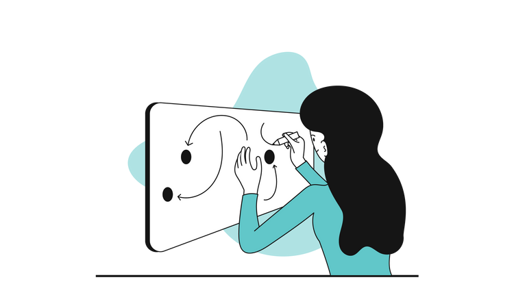 Mujer creando plan estratégico  Illustration